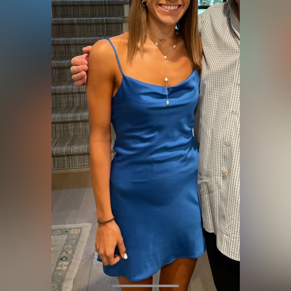 Hemline blue dress